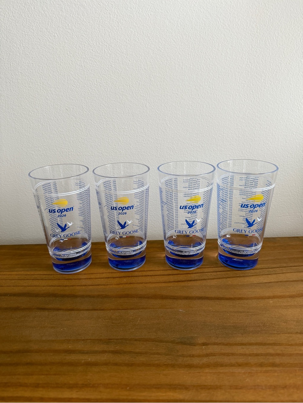 2026 US Open Tennis Grey Goose Honey Deuce Set Of 4 (Four) Souvenir Cups